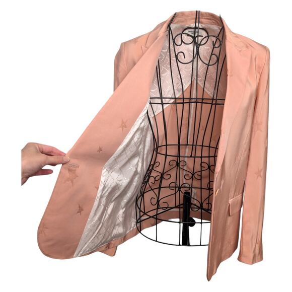 Zadig & Voltaire Deluxe Victor Jacquard Star Blazer Light Pink Womens Small 36 - Picture 9 of 14